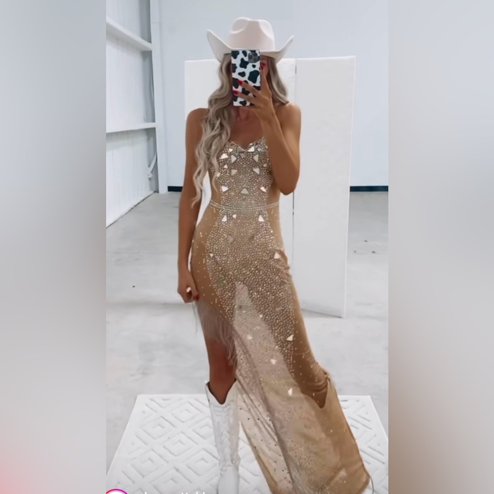 Rhinestone mirror festival dress